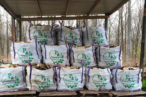 1m2 bag of firewood barn stored
